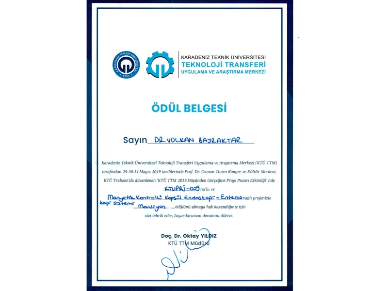 Proje Mansiyon Ödülü — Karadeniz Teknik Üniversitesi · TTM
